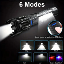 Load image into Gallery viewer, High Power Led Flashlights Very Strong Tactical Torch 6 Modes Rechargeable Camping Fishing Emergency Zoom Lantern