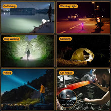 Load image into Gallery viewer, High Power Led Flashlights Very Strong Tactical Torch 6 Modes Rechargeable Camping Fishing Emergency Zoom Lantern