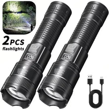 Load image into Gallery viewer, High Strong Power Led Flashlights 300000LM Tactical Torch with Display Light USB Charging Camping Fishing Defensa Zoom Lantern