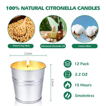 Load image into Gallery viewer, Citronella Candles Outdoor Indoor 12pcs Citronella Candles for Patio Summer Outdoor Candle Bulk for Home Garden Yard Camping