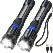 Load image into Gallery viewer, High Power Led Flashlights Very Strong Tactical Torch 6 Modes Rechargeable Camping Fishing Emergency Zoom Lantern