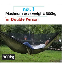 Load image into Gallery viewer, Outdoor Camping Hammock Hanging Bed with Mosquito Net