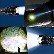 Load image into Gallery viewer, High Power Led Flashlights Very Strong Tactical Torch 6 Modes Rechargeable Camping Fishing Emergency Zoom Lantern