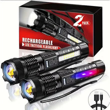 Load image into Gallery viewer, High Power Led Flashlights Very Strong Tactical Torch 6 Modes Rechargeable Camping Fishing Emergency Zoom Lantern