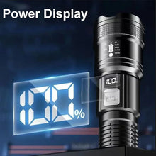 Load image into Gallery viewer, High Strong Power Led Flashlights 300000LM Tactical Torch with Display Light USB Charging Camping Fishing Defensa Zoom Lantern
