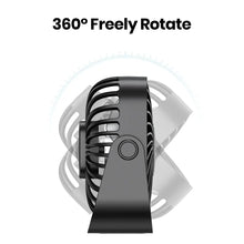 Load image into Gallery viewer, TOPK 4Inch USB Mini Portable Fan for Camping,3 Speeds Quiet Desk Table Personal Fan,360°Adjustment Standing Fans for Room Home