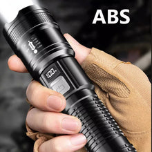 Load image into Gallery viewer, High Strong Power Led Flashlights 300000LM Tactical Torch with Display Light USB Charging Camping Fishing Defensa Zoom Lantern