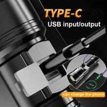 Load image into Gallery viewer, High Strong Power Led Flashlights 300000LM Tactical Torch with Display Light USB Charging Camping Fishing Defensa Zoom Lantern