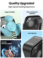 Load image into Gallery viewer, TOPK 4Inch USB Mini Portable Fan for Camping,3 Speeds Quiet Desk Table Personal Fan,360°Adjustment Standing Fans for Room Home