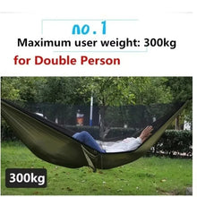 Load image into Gallery viewer, Outdoor Camping Hammock Hanging Bed with Mosquito Net